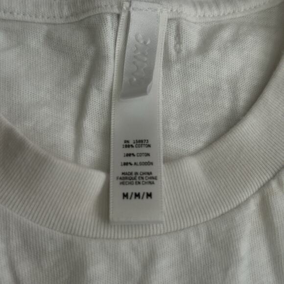 Skims Worn In Jersey Boxy Cropped T-Shirt Size Medium Snow Athleisure Gym Train - Picture 4 of 6